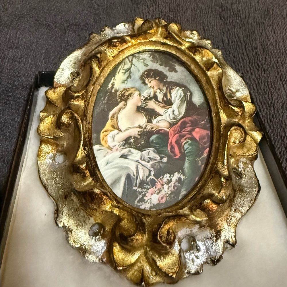Small Framed Print by Boucher Titled
                 “Love Scene”